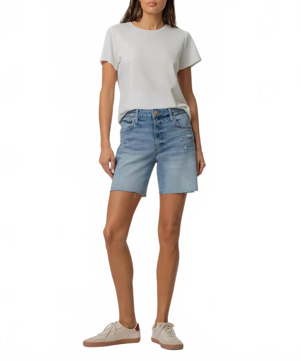 NEW KUT FROM THE KLOTH hailey high rise denim shorts in focus medium wash